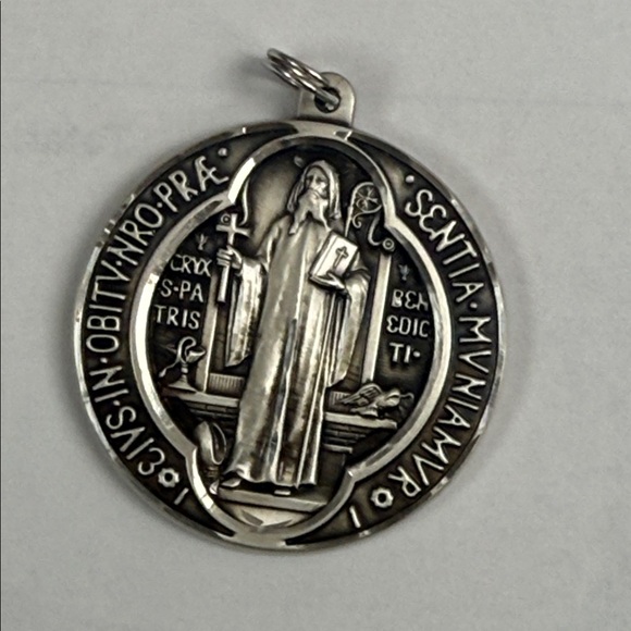 Sterling Silver St Benedict Medal.